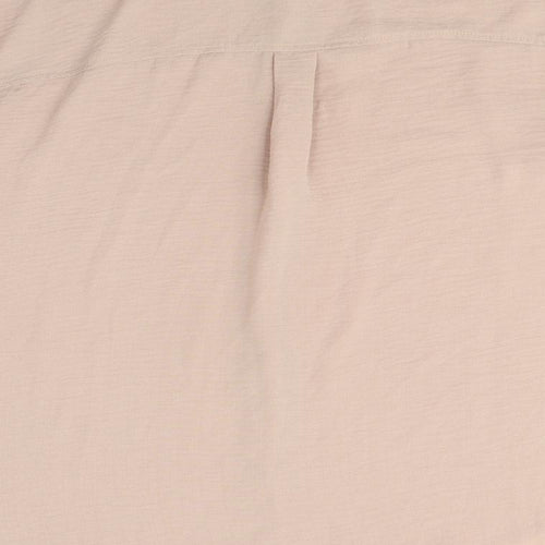 New Look Womens Pink Polyester Basic Button-Up Size 8 Collared - Oversized