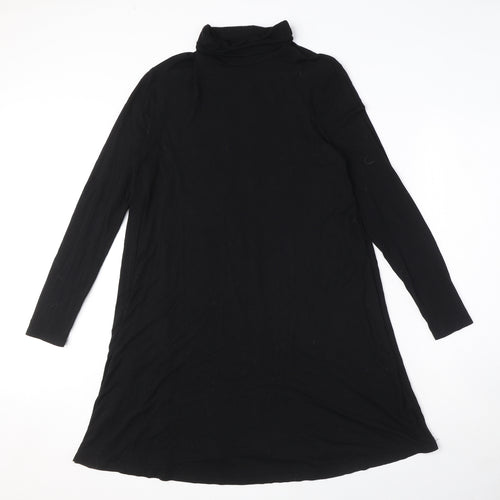 Very Womens Black Viscose A-Line Size 14 Roll Neck Pullover