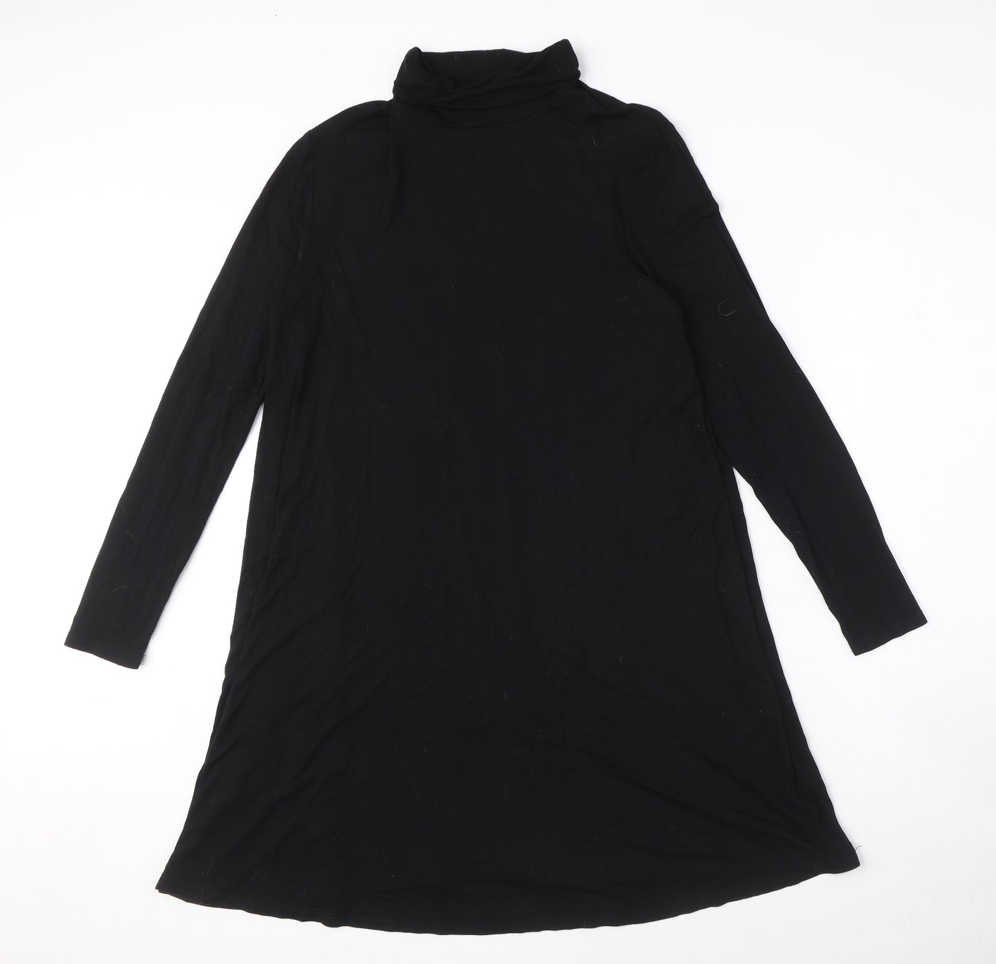 Very Womens Black Viscose A-Line Size 14 Roll Neck Pullover