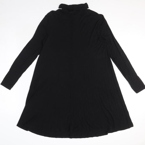 Very Womens Black Viscose A-Line Size 14 Roll Neck Pullover