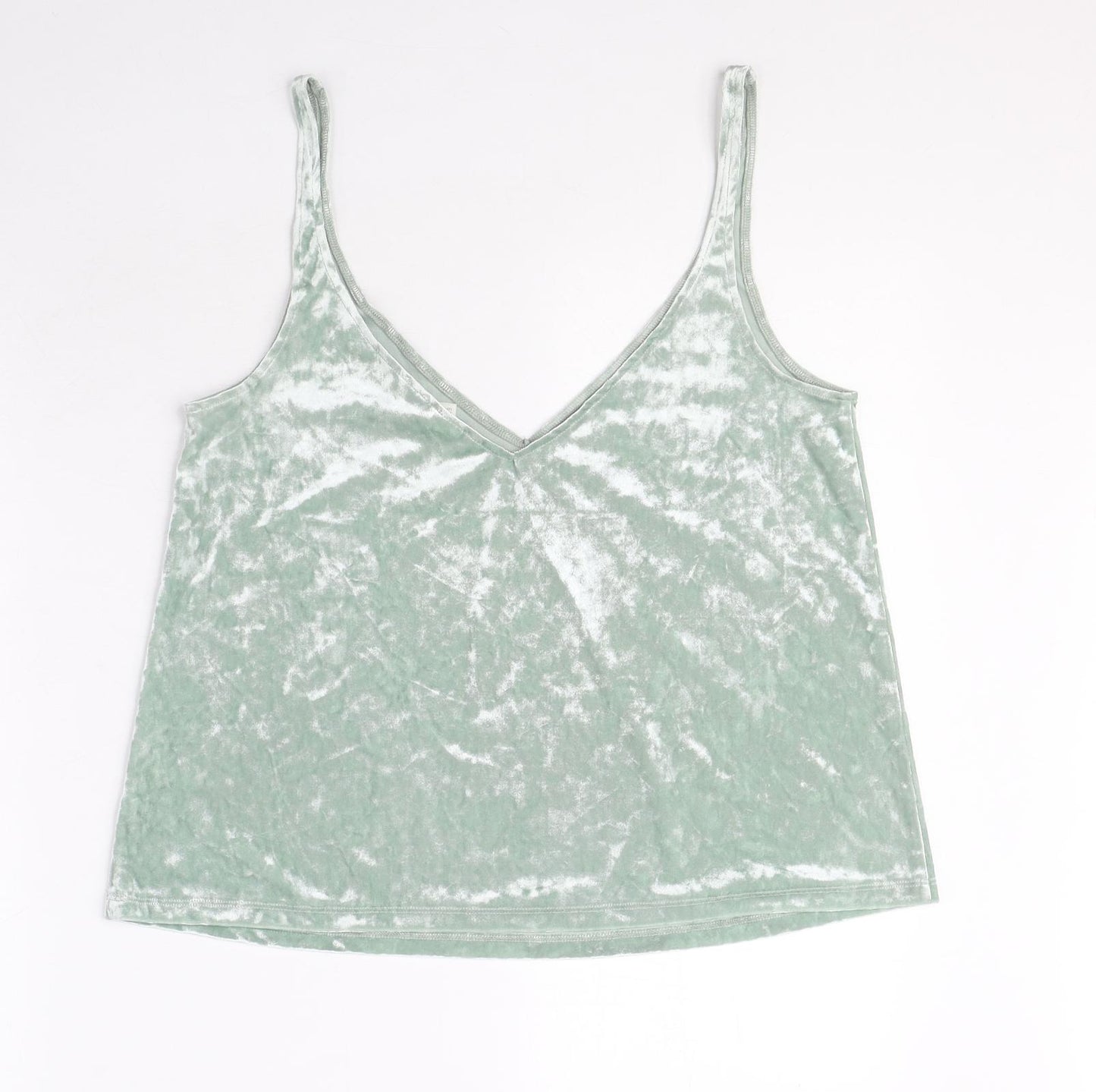 H&M Womens Green Polyester Camisole Blouse Size S V-Neck