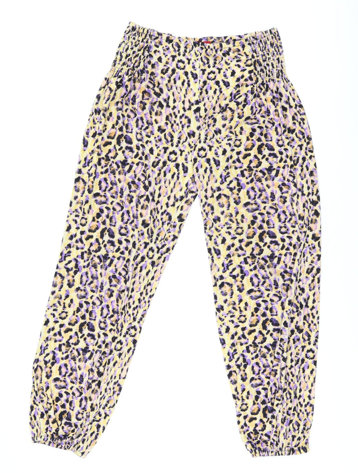Tigerlily Womens Yellow Animal Print Polyester Bloomer Trousers Size 8 L28 in Regular - Leopard Print