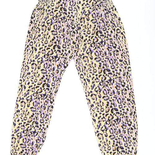 Tigerlily Womens Yellow Animal Print Polyester Bloomer Trousers Size 8 L28 in Regular - Leopard Print