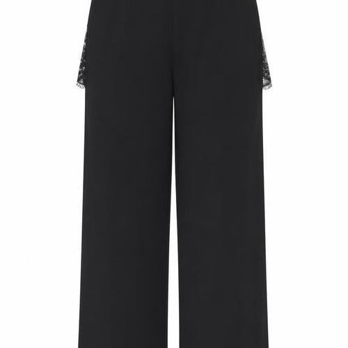 ASOS Womens Black Polyester Trousers Size 8 L29.5 in Regular Zip - Lace Detail Thigh Split