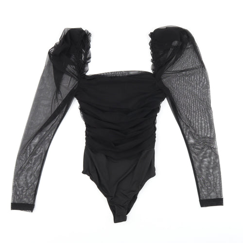Rebellious Womens Black Polyester Bodysuit One-Piece Size XS Snap