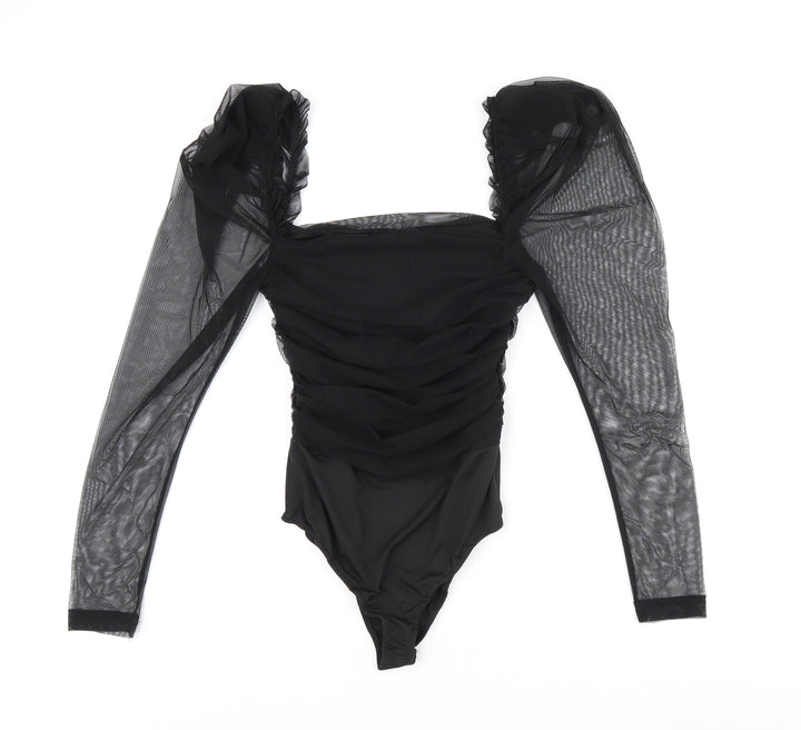 Rebellious Womens Black Polyester Bodysuit One-Piece Size XS Snap
