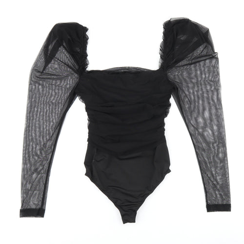 Rebellious Womens Black Polyester Bodysuit One-Piece Size XS Snap