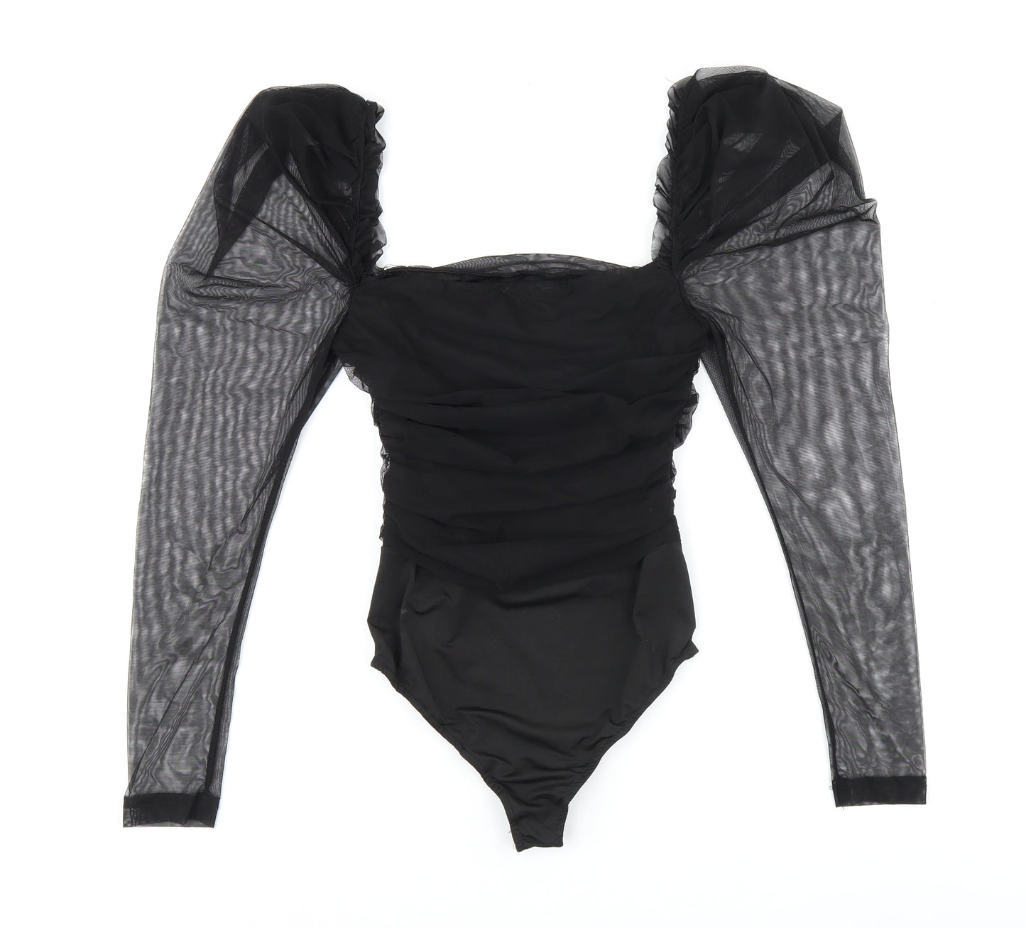 Rebellious Womens Black Polyester Bodysuit One-Piece Size XS Snap