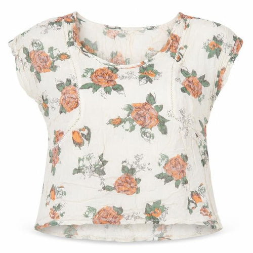 Miss Selfridge Womens White Floral Viscose Jersey T-Shirt Size 10 Scoop Neck