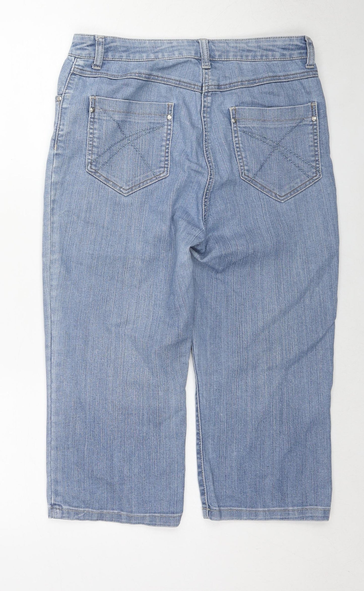 DASH Womens Blue Cotton Skimmer Shorts Size 12 L18 in Regular Zip