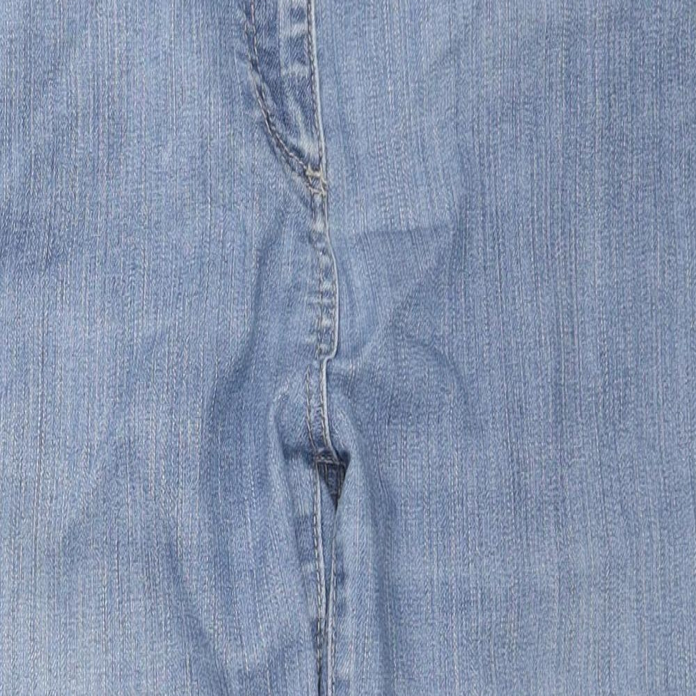 DASH Womens Blue Cotton Skimmer Shorts Size 12 L18 in Regular Zip