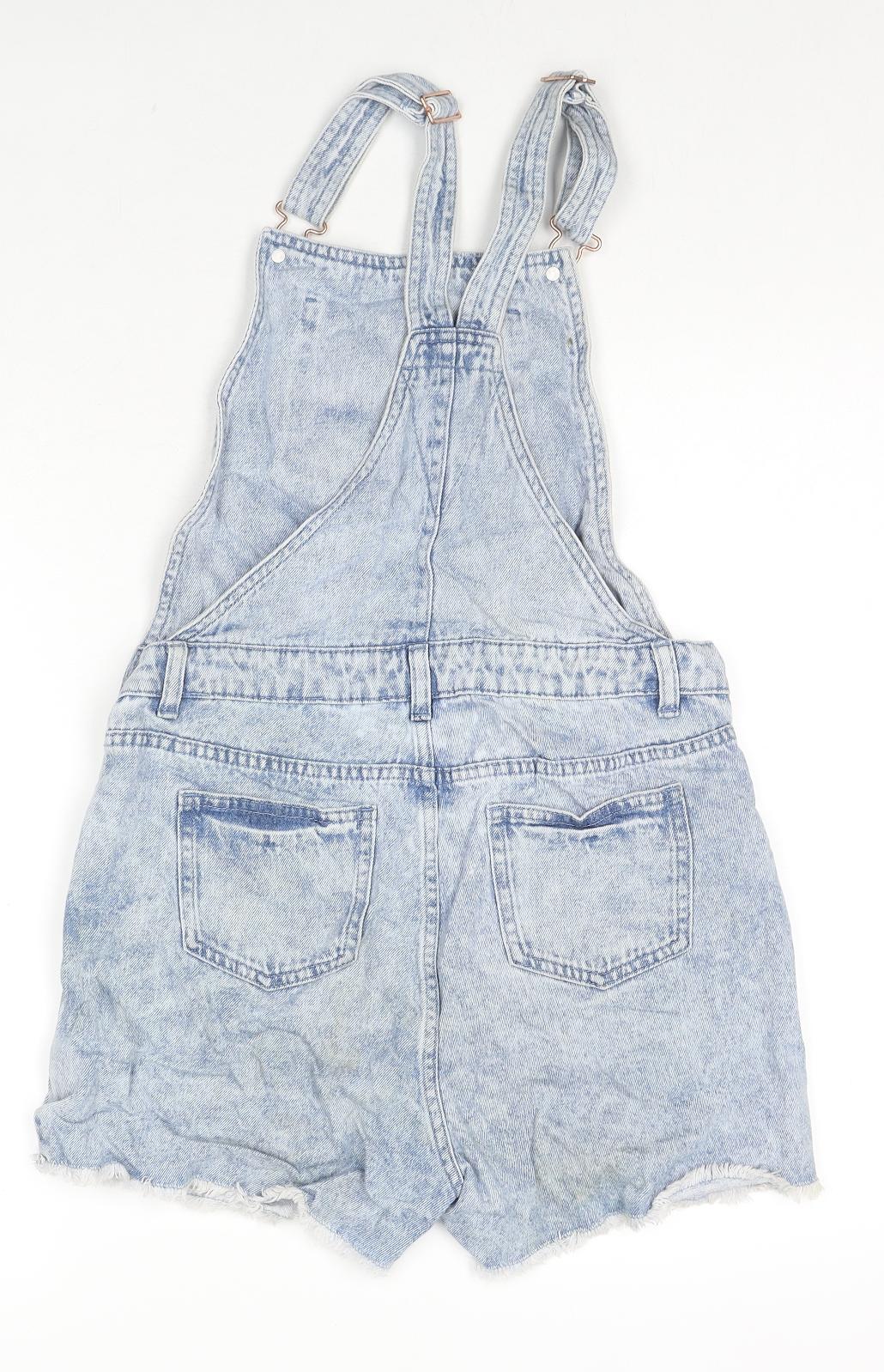 Looney Tunes Girls Blue Cotton Playsuit One-Piece Size 14-15 Years L3 in Button - Tweety, Sylvester, Bugs Bunny