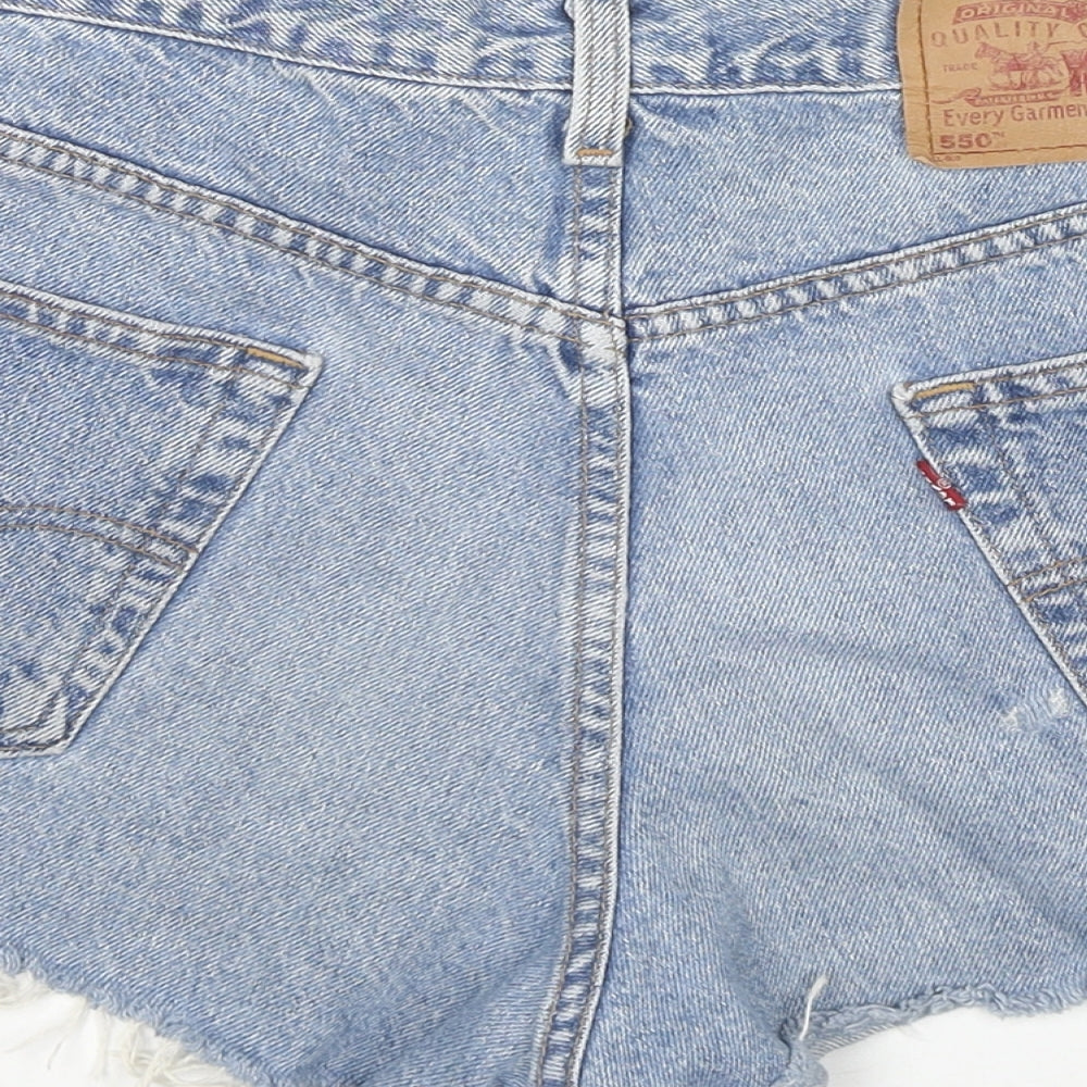 Levi's Womens Blue Cotton Hot Pants Shorts Size 34 in L3 in Regular Zip