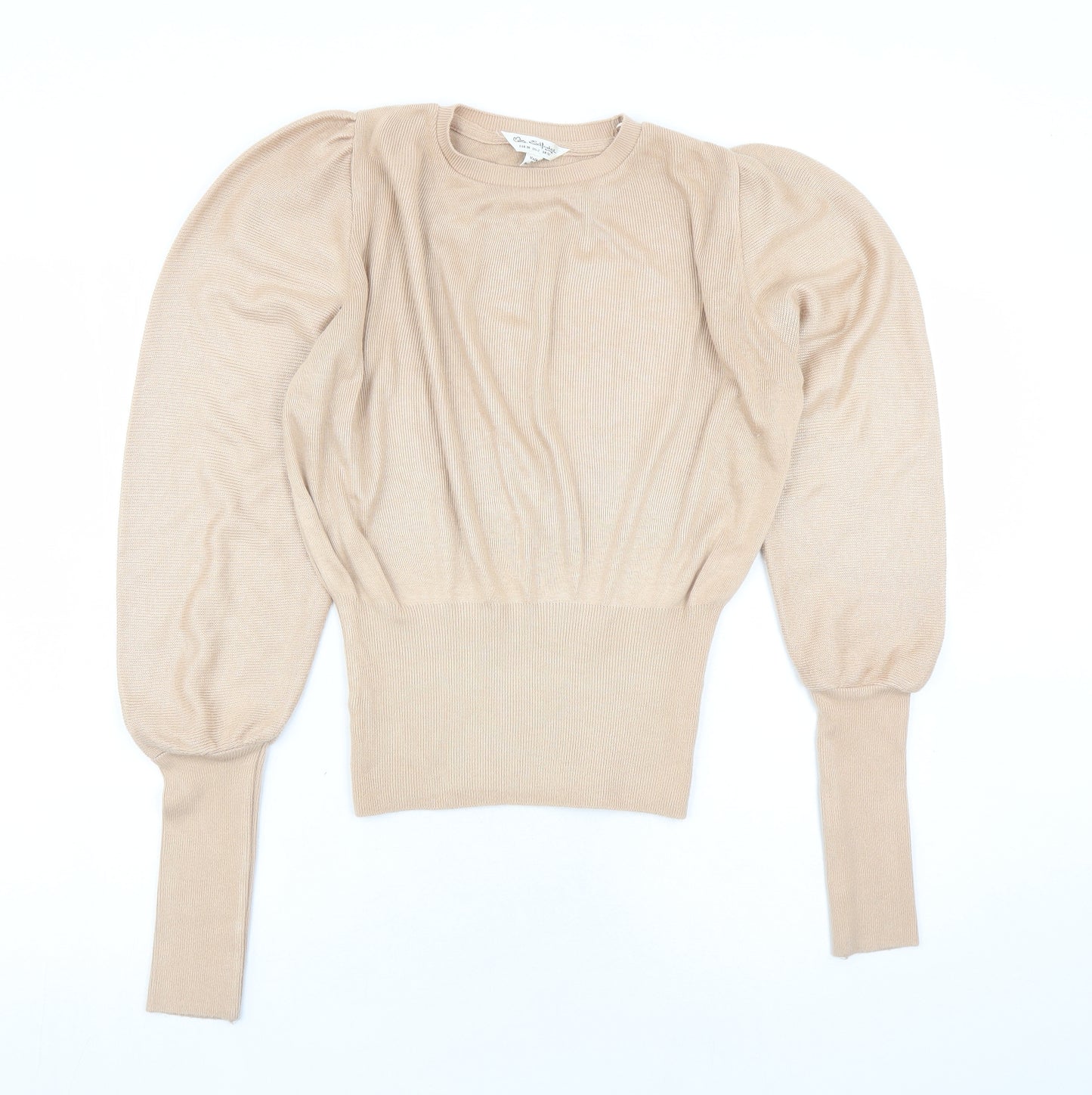 Miss Selfridge Womens Brown Round Neck Acrylic Pullover Jumper Size 10