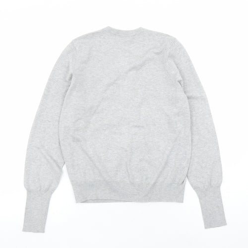 Marks and Spencer Womens Grey Round Neck Viscose Cardigan Jumper Size 14