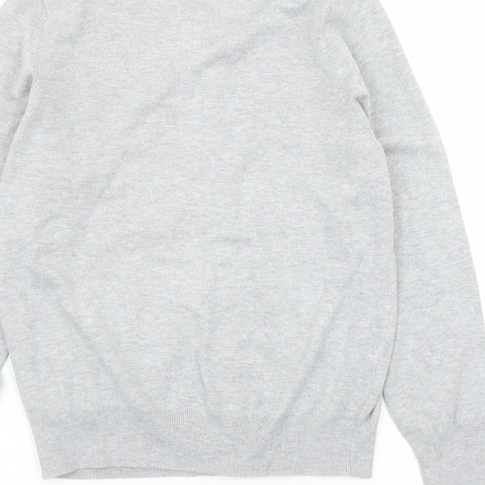 Marks and Spencer Womens Grey Round Neck Viscose Cardigan Jumper Size 14