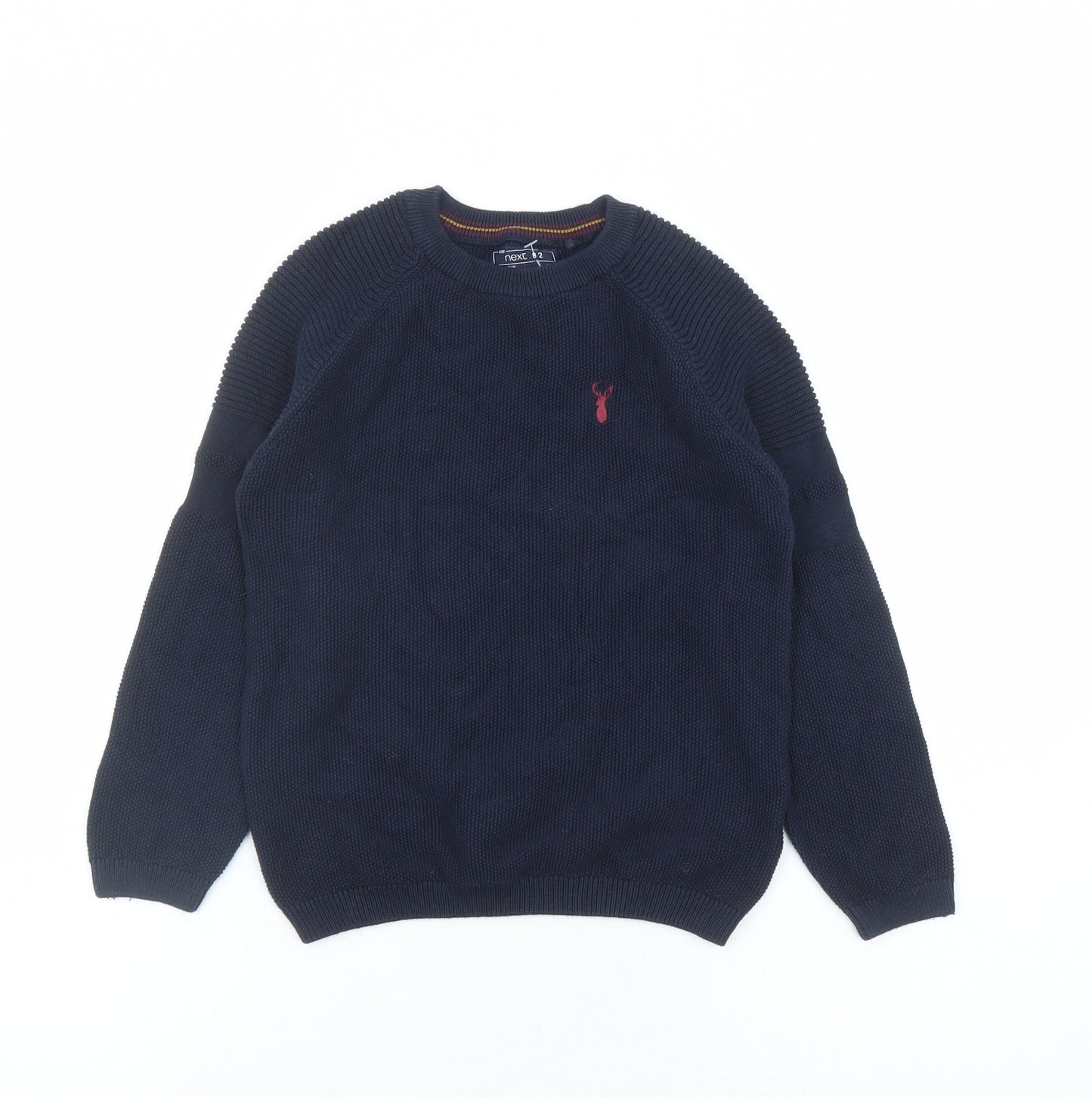 NEXT Boys Blue Round Neck Cotton Pullover Jumper Size 6 Years Pullover