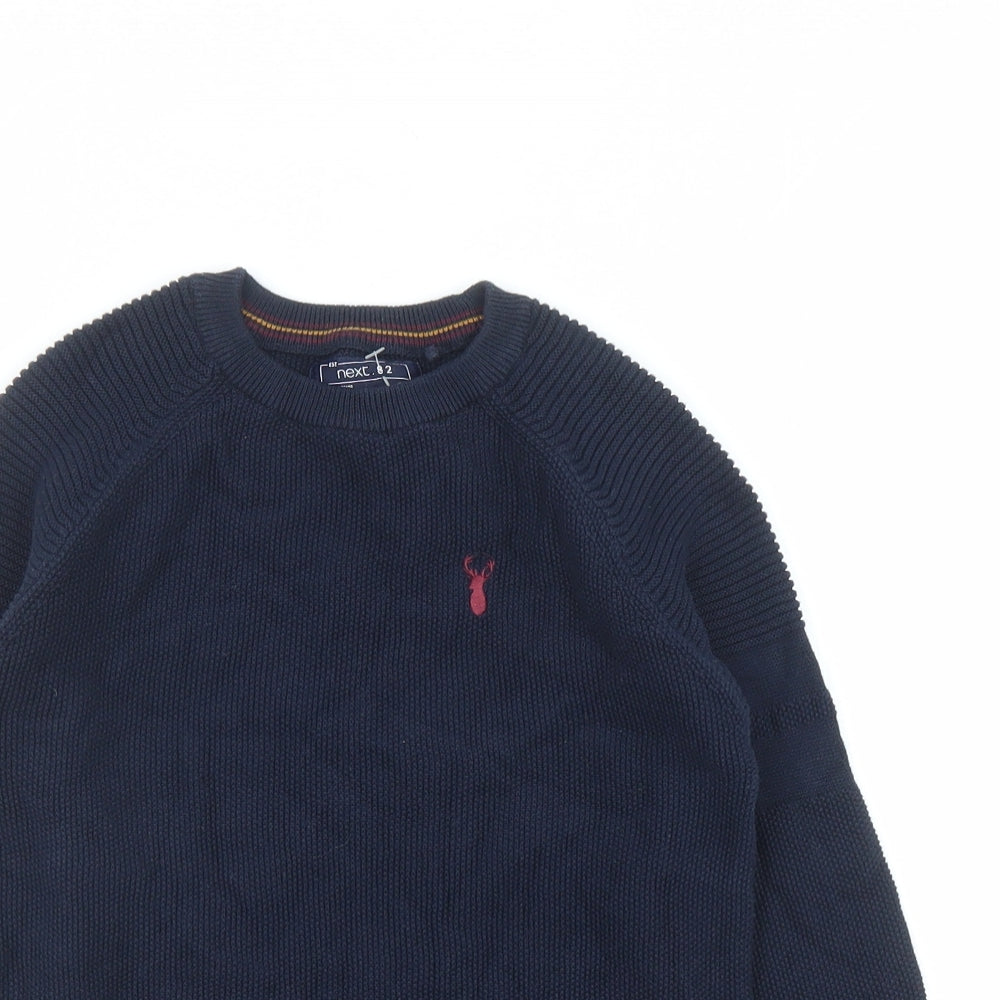 NEXT Boys Blue Round Neck Cotton Pullover Jumper Size 6 Years Pullover