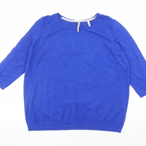 Anthology Womens Blue Round Neck Viscose Pullover Jumper Size 16 - Size 16-18