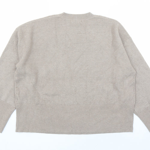 Marks and Spencer Womens Brown Round Neck Viscose Pullover Jumper Size L