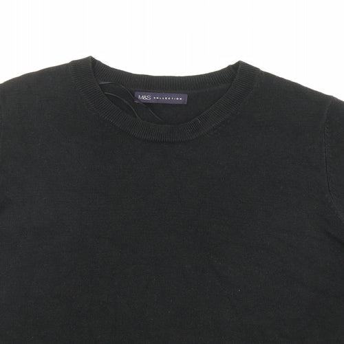 Marks and Spencer Womens Black Round Neck Acrylic Pullover Jumper Size 22