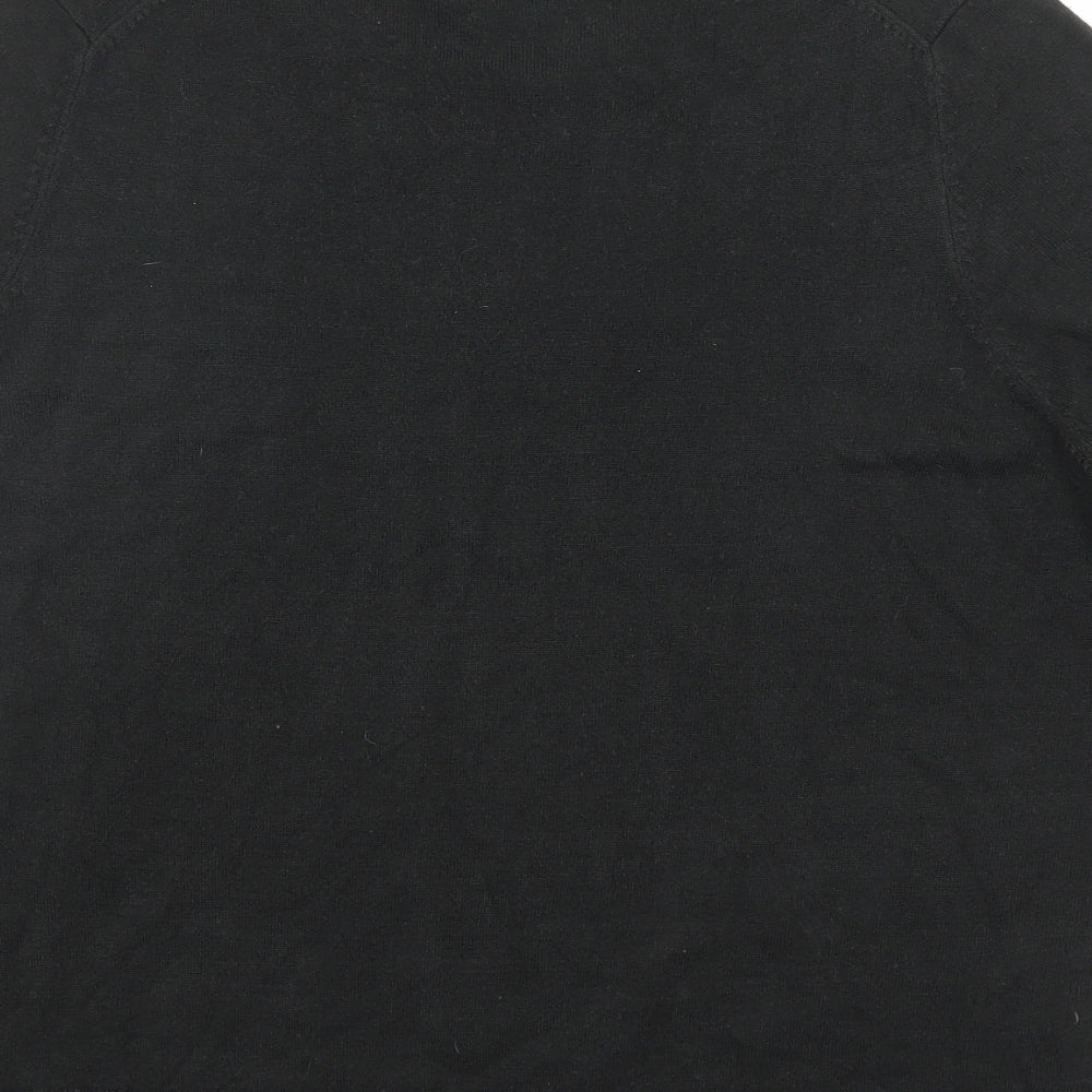 Marks and Spencer Womens Black Round Neck Acrylic Pullover Jumper Size 22