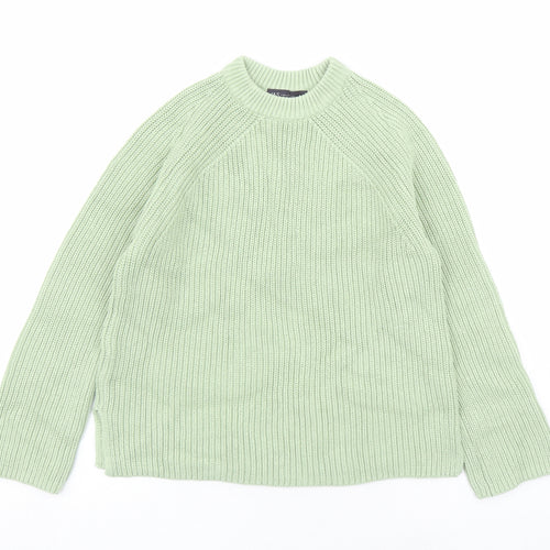 Marks and Spencer Womens Green Round Neck Acetate Pullover Jumper Size S