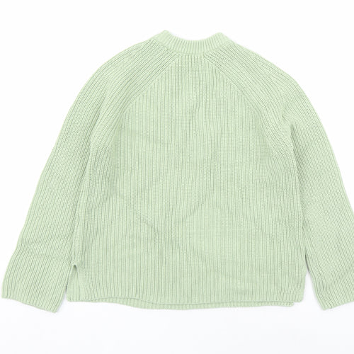Marks and Spencer Womens Green Round Neck Acetate Pullover Jumper Size S