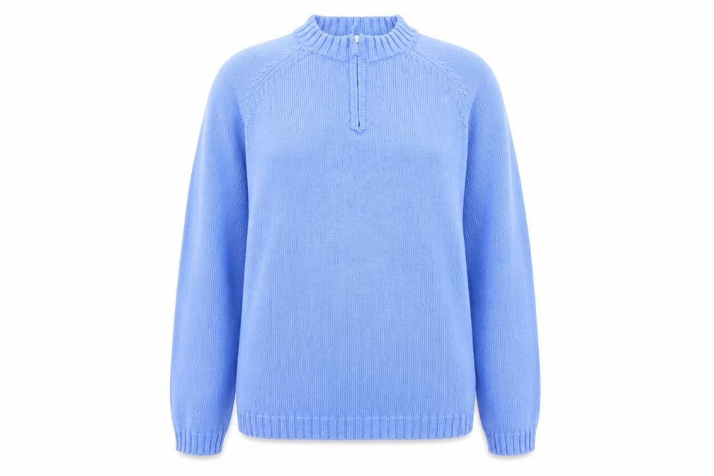 Target Dry Womens Blue Round Neck Cotton Henley Jumper Size 12