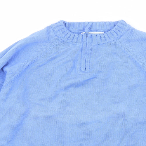 Target Dry Womens Blue Round Neck Cotton Henley Jumper Size 12