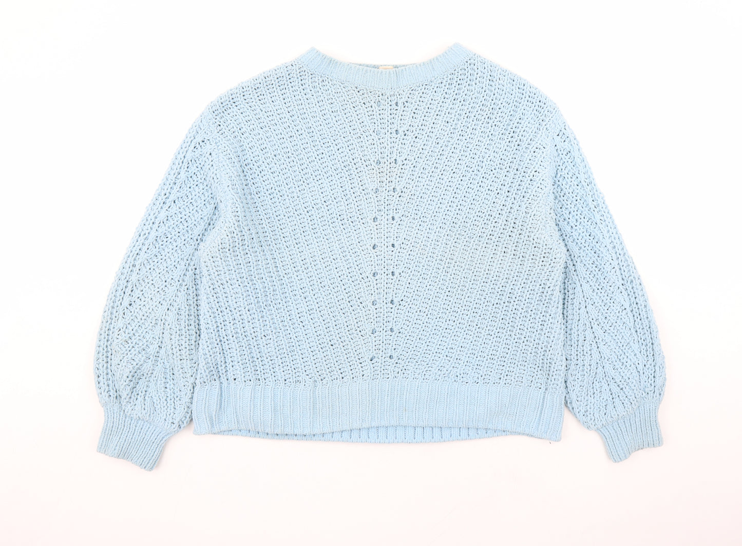 H&M Womens Blue Round Neck Polyester Pullover Jumper Size L