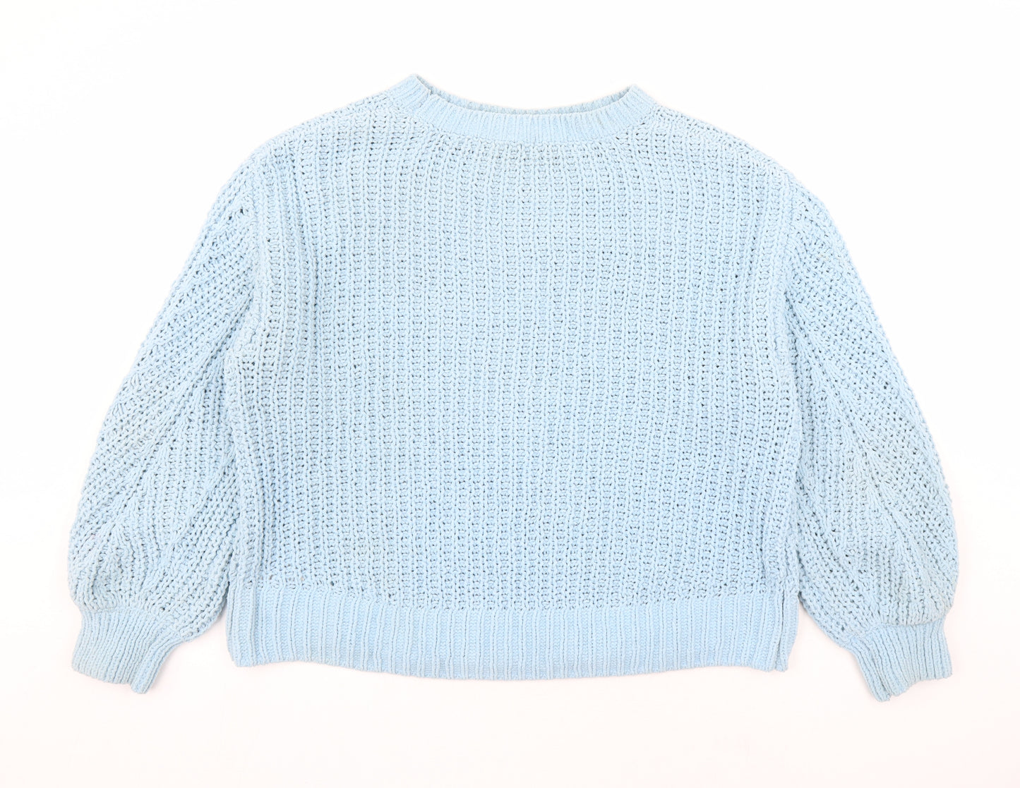 H&M Womens Blue Round Neck Polyester Pullover Jumper Size L