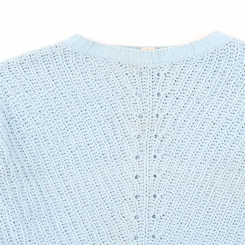 H&M Womens Blue Round Neck Polyester Pullover Jumper Size L