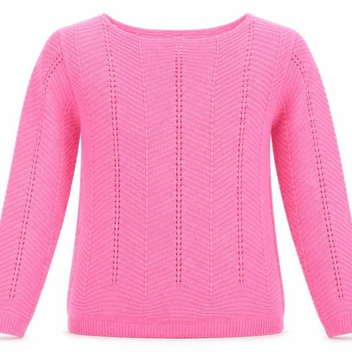 EWM Womens Pink Boat Neck Acrylic Pullover Jumper Size 10 - Size 10-12