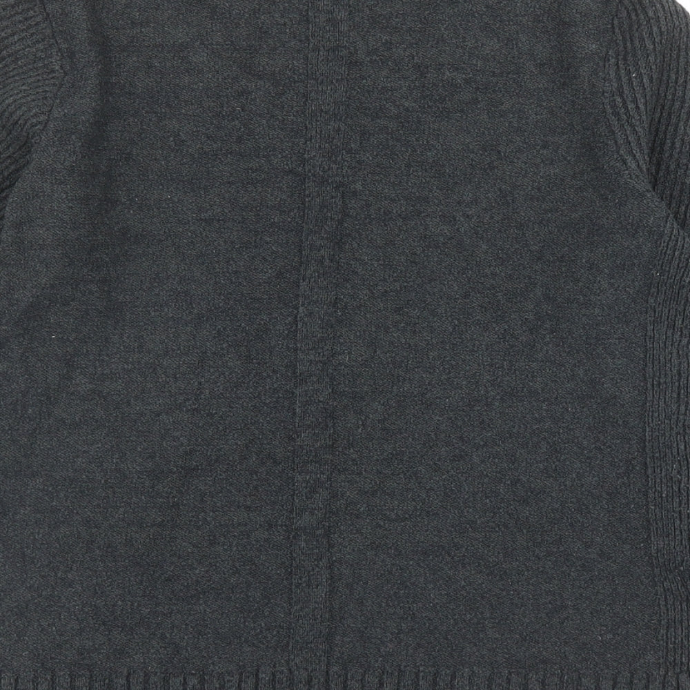 Laura Ashley Womens Grey V-Neck Acrylic Pullover Jumper Size 12