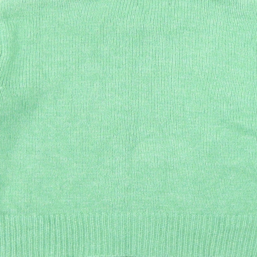 Marks and Spencer Womens Green Round Neck Polyester Pullover Jumper Size M