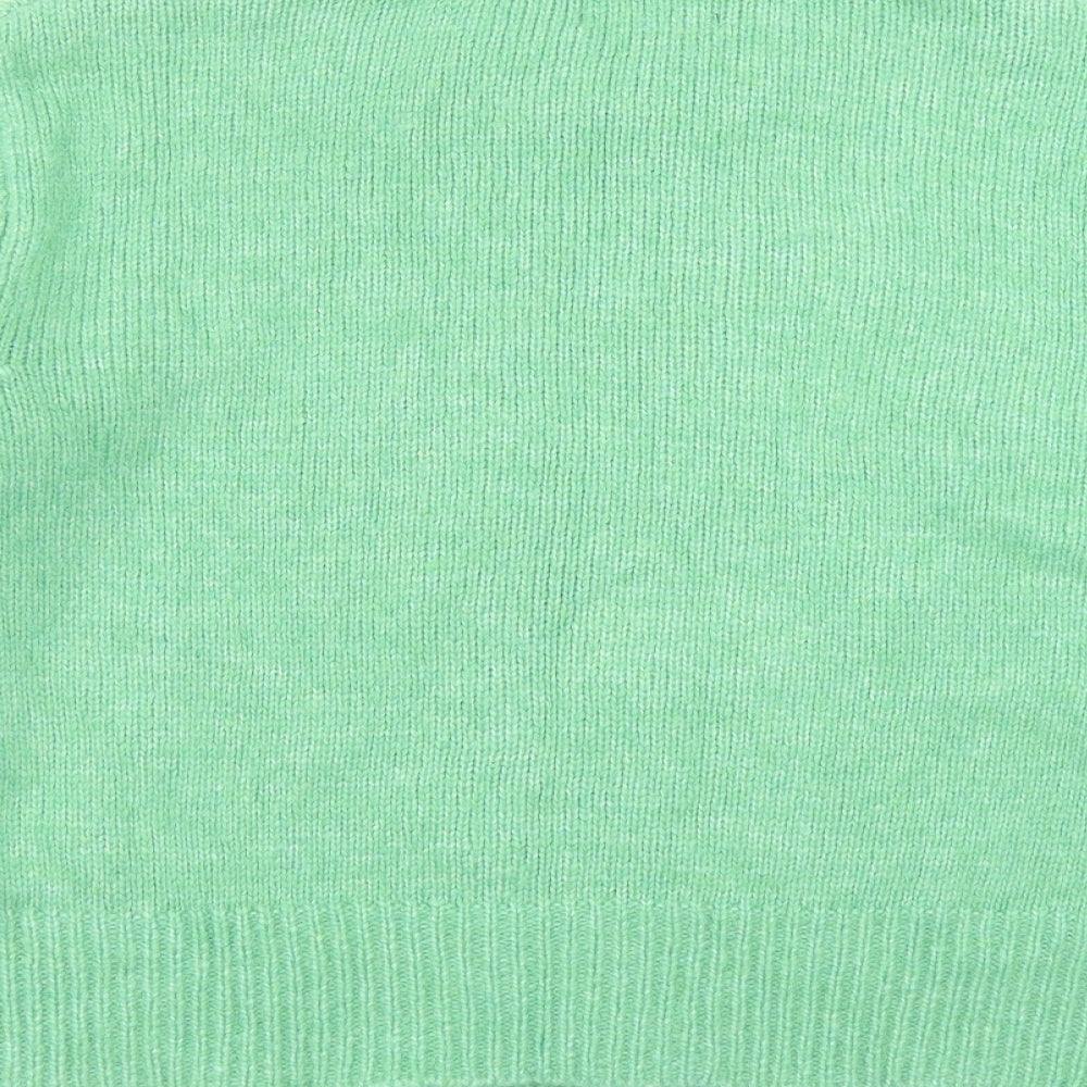 Marks and Spencer Womens Green Round Neck Polyester Pullover Jumper Size M