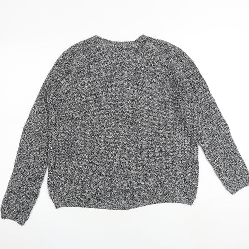 H&M Womens Black Round Neck Cotton Pullover Jumper Size S