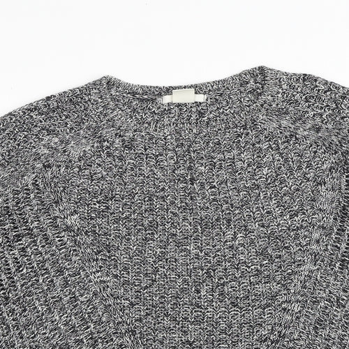 H&M Womens Black Round Neck Cotton Pullover Jumper Size S