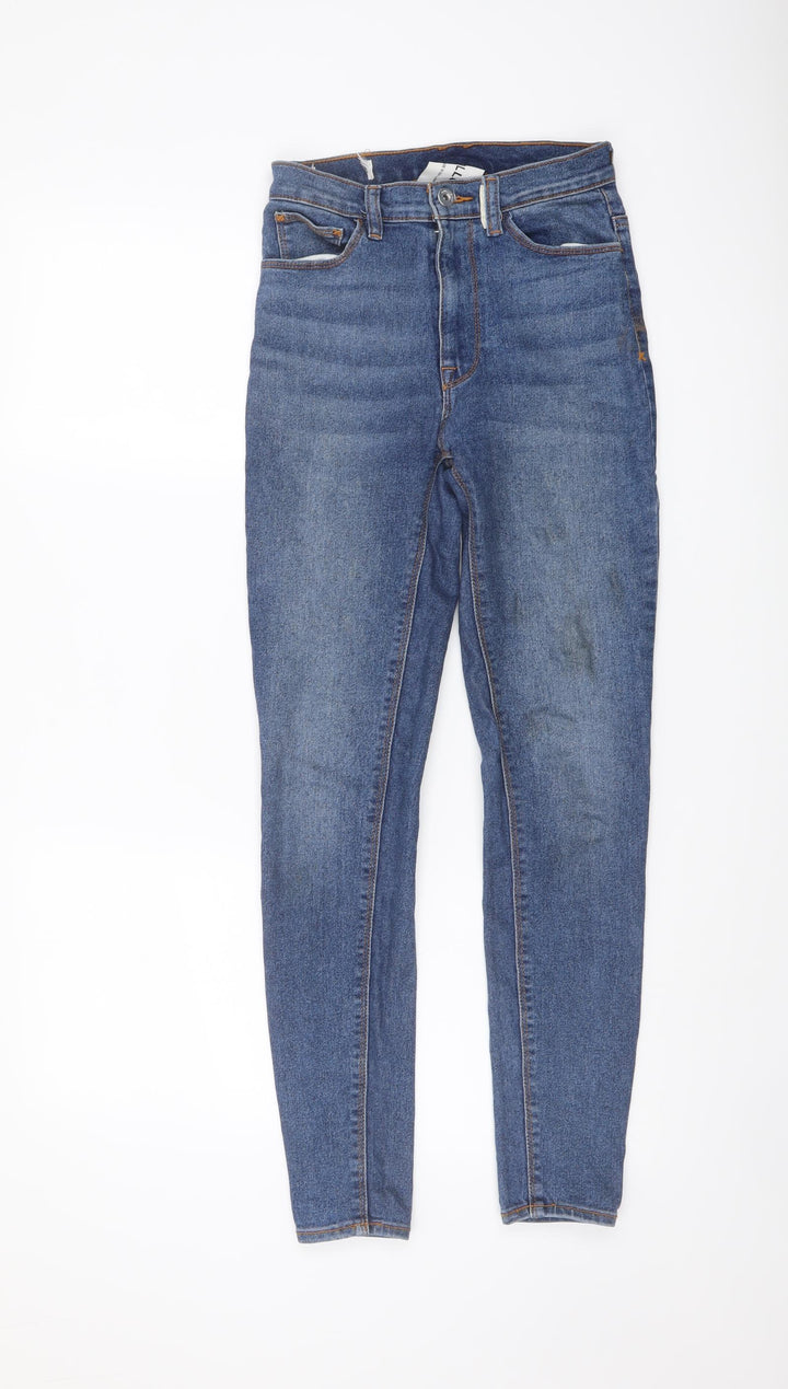 COLLUSION Womens Blue Cotton Skinny Jeans Size 26 in L28 in Regular Button