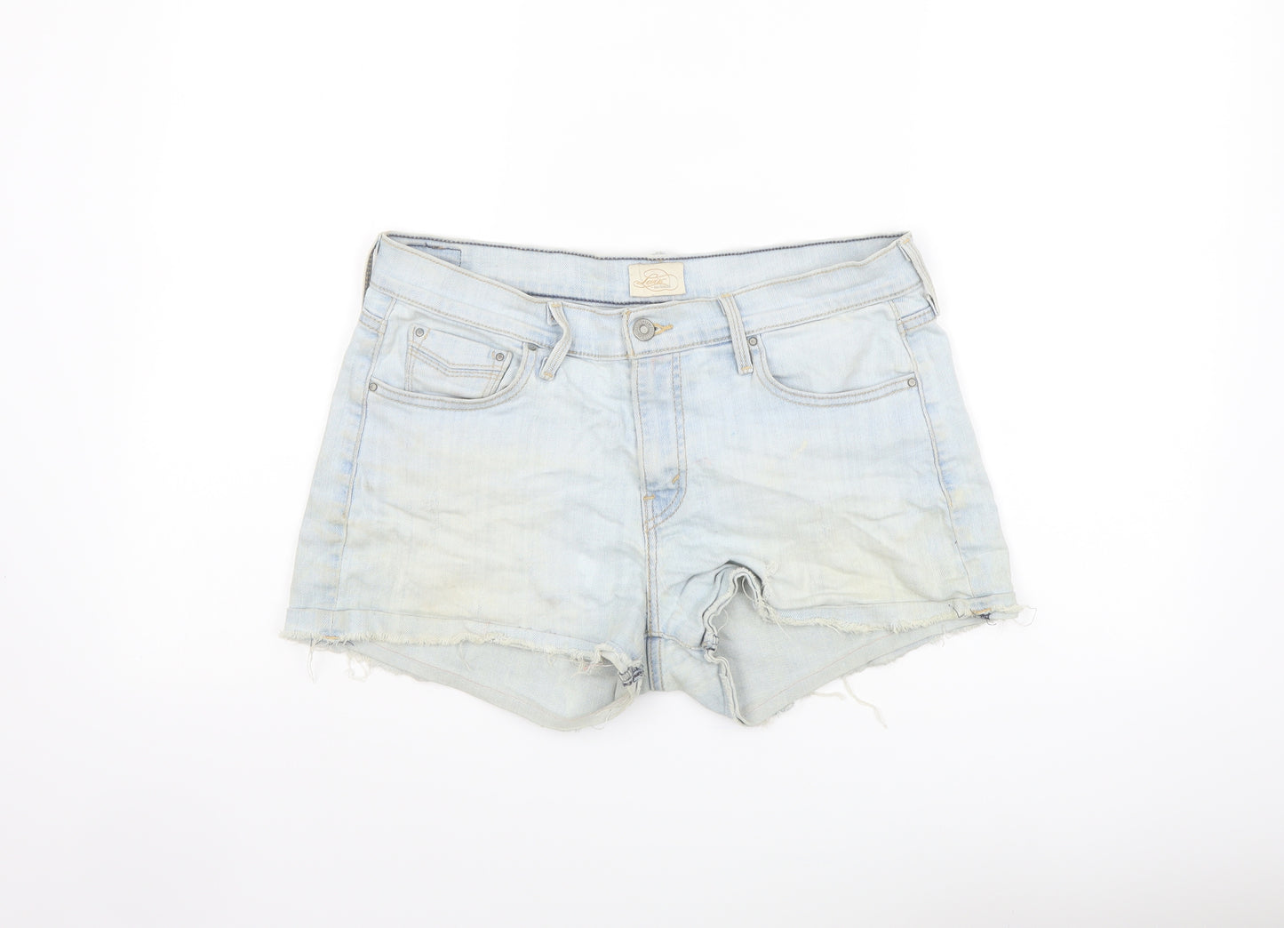 Levi's Womens Blue Cotton Cut-Off Shorts Size 32 in L3 in Regular Button