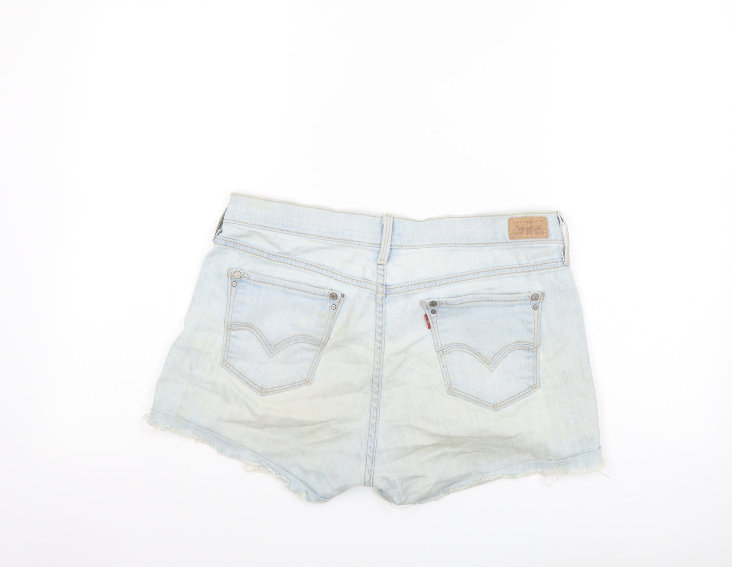 Levi's Womens Blue Cotton Cut-Off Shorts Size 32 in L3 in Regular Button
