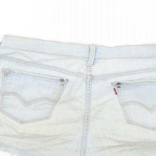 Levi's Womens Blue Cotton Cut-Off Shorts Size 32 in L3 in Regular Button