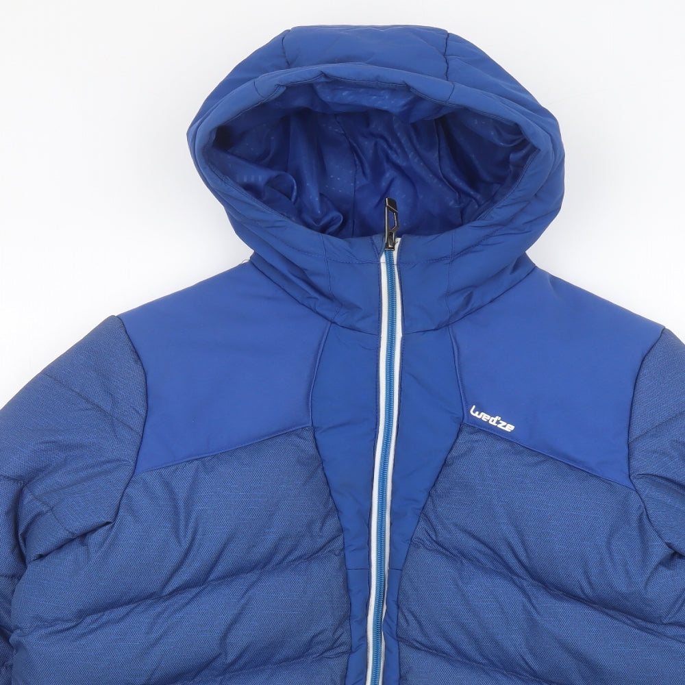 DECATHLON Boys Blue Puffer Jacket Jacket Size 14 Years Zip