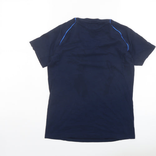 adidas Womens Blue Cotton Basic T-Shirt Size 8 Crew Neck