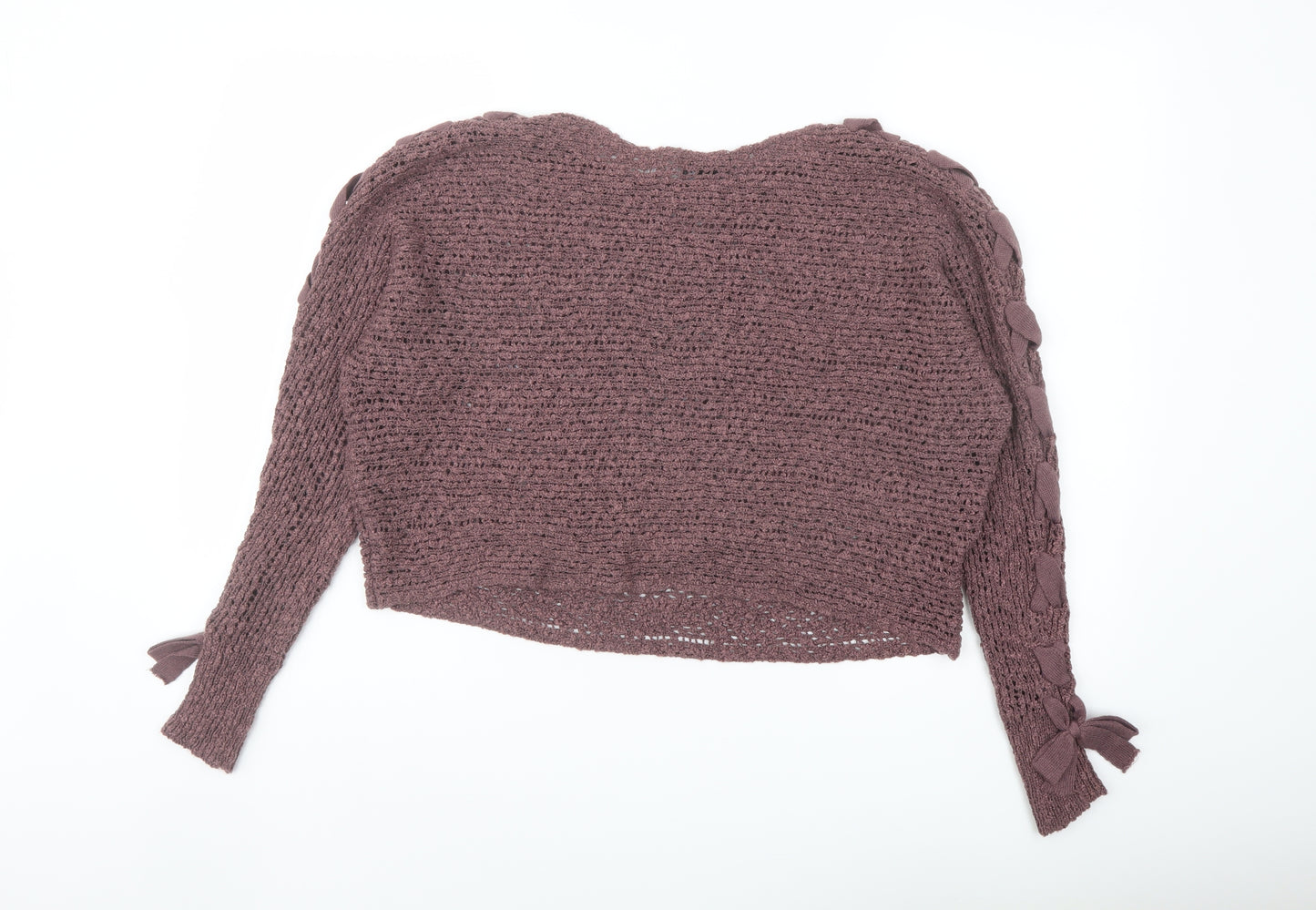 Cashel Womens Purple Boat Neck Acrylic Pullover Jumper Size XL