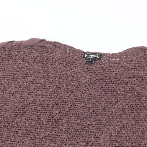 Cashel Womens Purple Boat Neck Acrylic Pullover Jumper Size XL