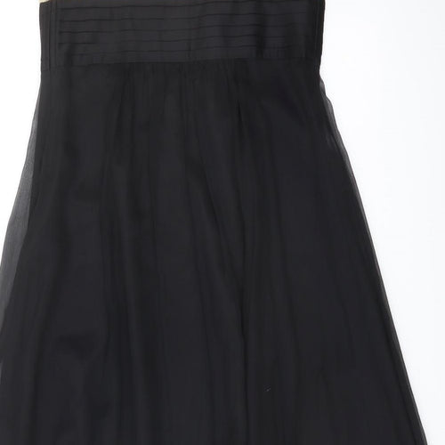 NEXT Womens Black Polyester A-Line Size 8 V-Neck Zip