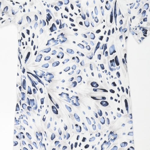 Marks and Spencer Womens Blue Geometric Cotton Top Dress Size XS