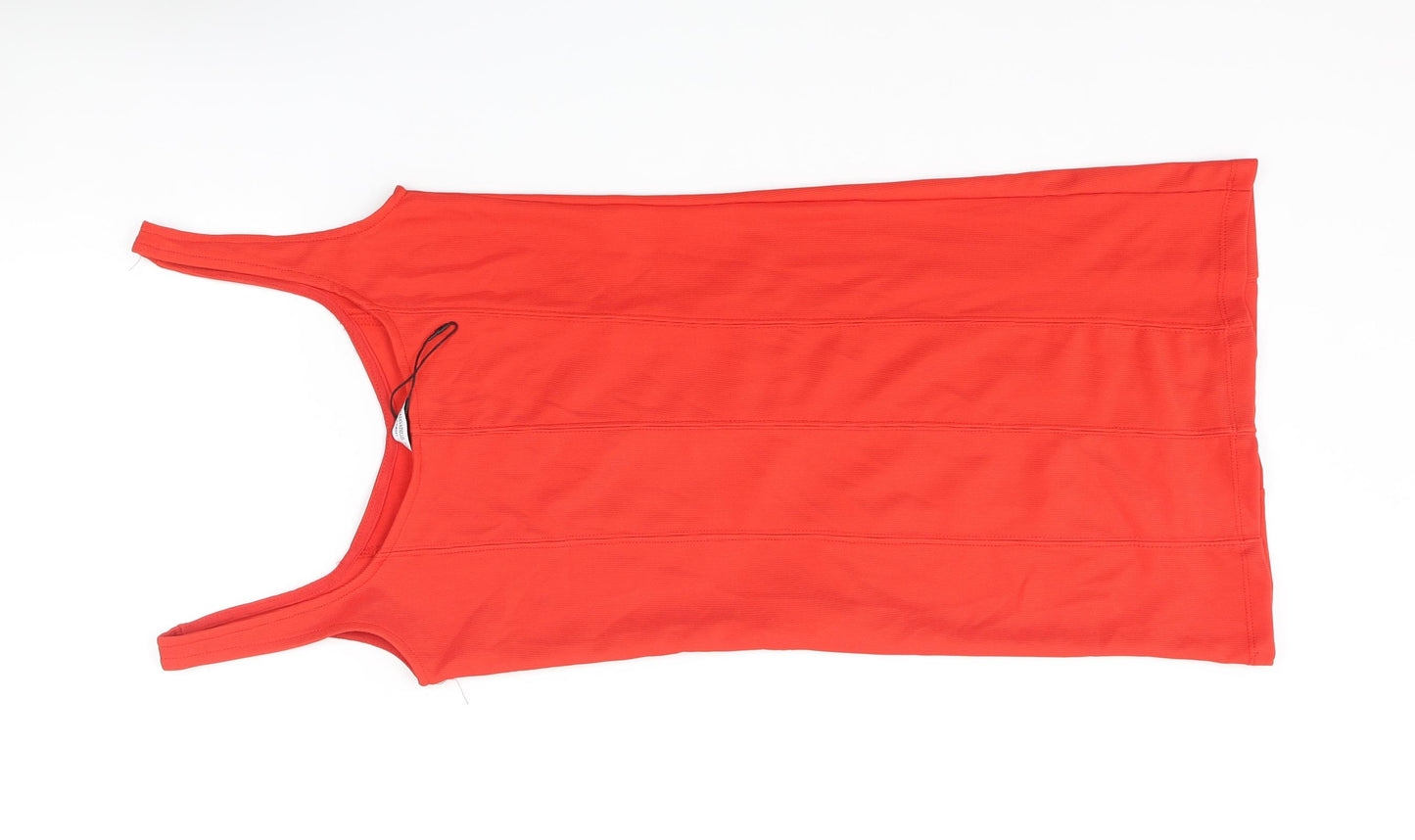Stradivarius Womens Red Polyester Tank Dress Size S Scoop Neck Pullover